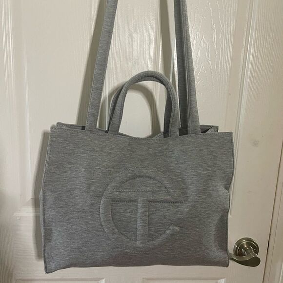 UGG X Telfar Classic Gray Fleece medium Tote /shoulder Bag - Picture 4 of 16